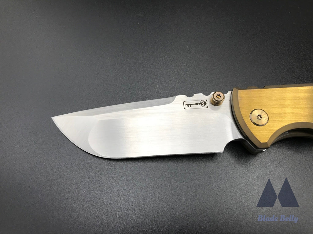 Chaves 229 By Fanatic Edge - Hand Rub Drop Point Polished Gold Scales W/ Bronze Hardware