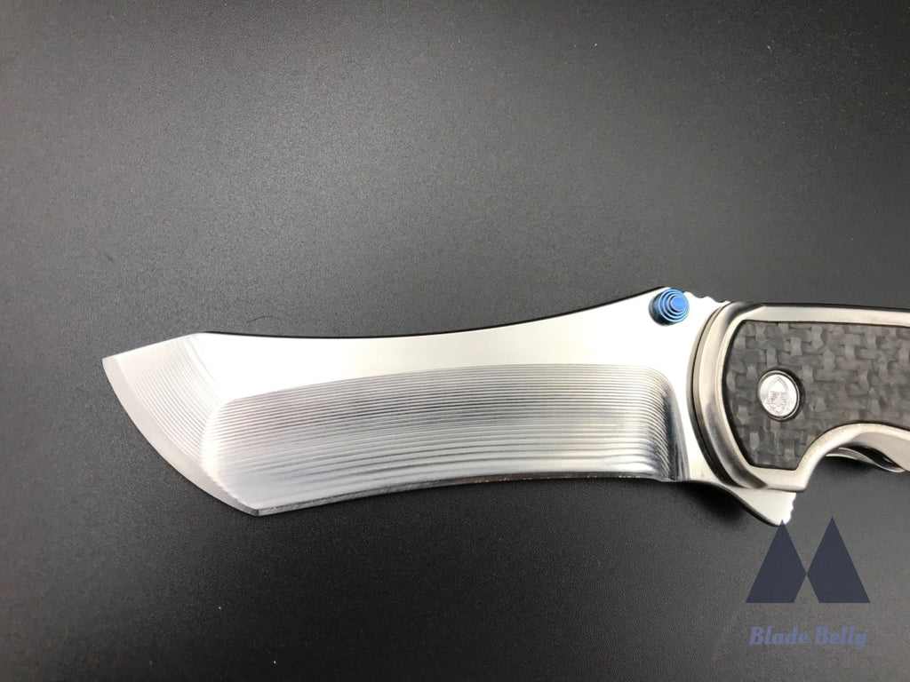 Grimsmo Norseman #056 - Mirror Blade W/ Silver Handles And Carbon Fiber Inlays