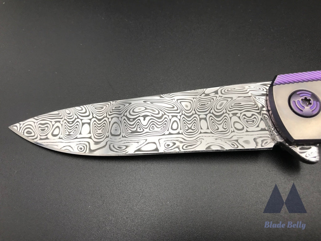 Holt Specter #337 V2 - Gysinge Damasteel Blade And Feather Ti Handles W/ Timascus Clip