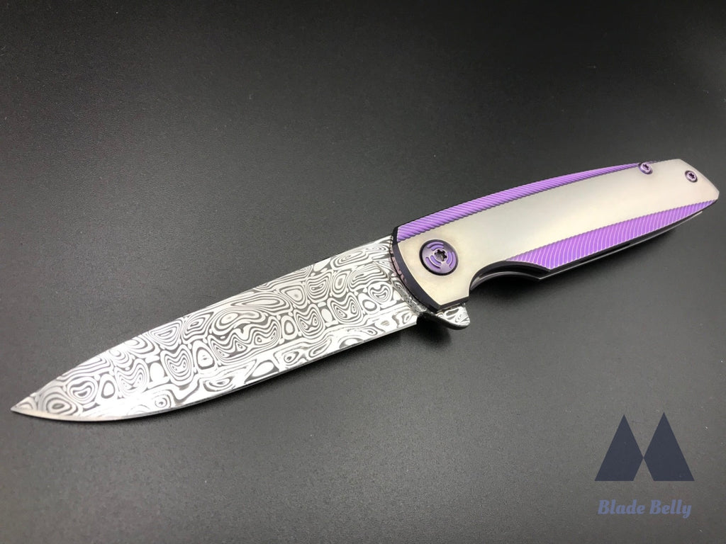 Holt Specter #337 V2 - Gysinge Damasteel Blade And Feather Ti Handles W/ Timascus Clip