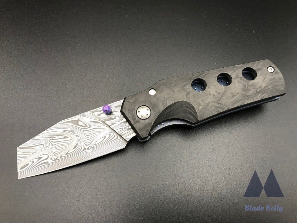 Jason Guthrie Rover - Damasteel Sheepsfoot And Marbled Carbon Fiber