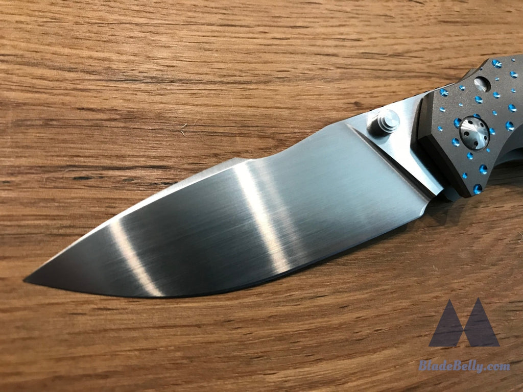 Jason Guthrie Scout - Hand Rub Harpoon Drop Point Milled Anodized Handles