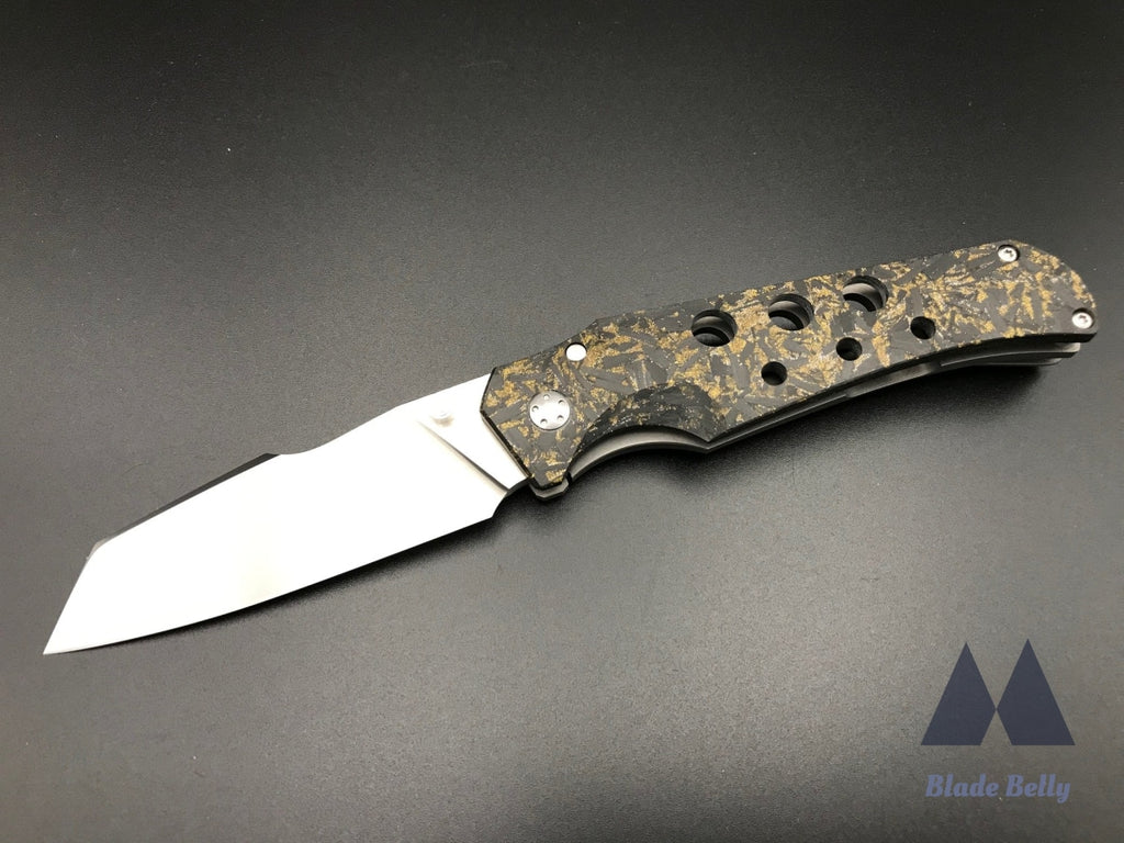 Jason Guthrie Scout - Hand Satin Wharncliffe And Gold Shred Carbon Fiber
