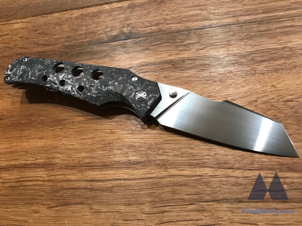 Jason Guthrie Scout (Left Handed) - Wharncliffe Silver Shred Carbon Fiber