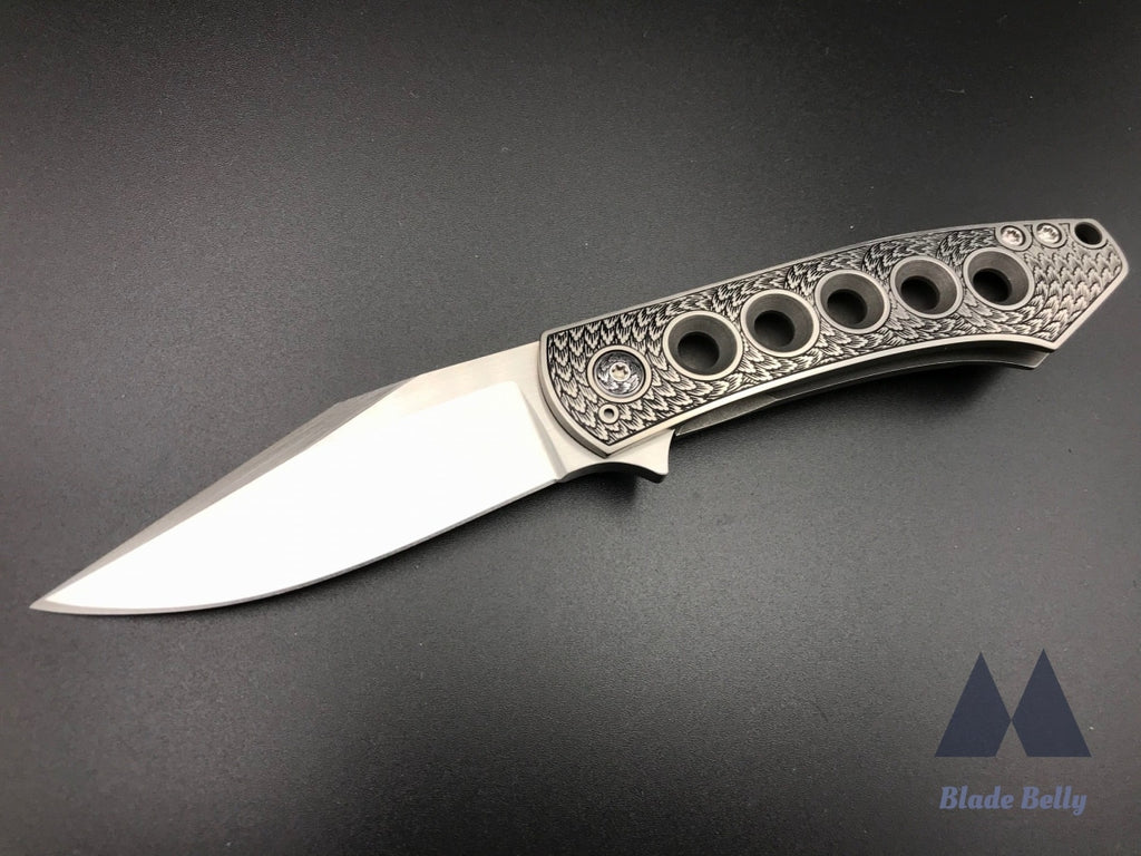 Ray Laconico Minpin- Hand Rub Satin Drop Point And Engraved Handles By Bruce Shaw