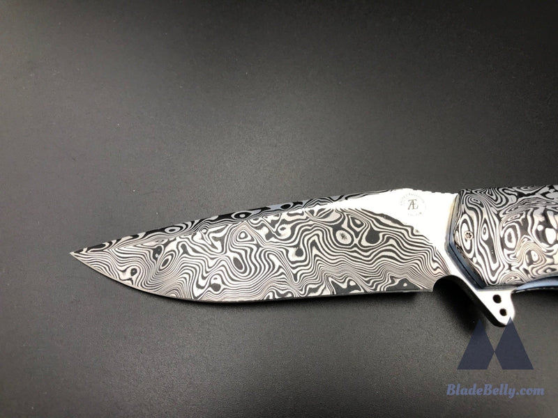 Andre Thorburn Lm44 - Damasteel Blade Bolsters W/ Copper Wire Carbon Fiber Handle