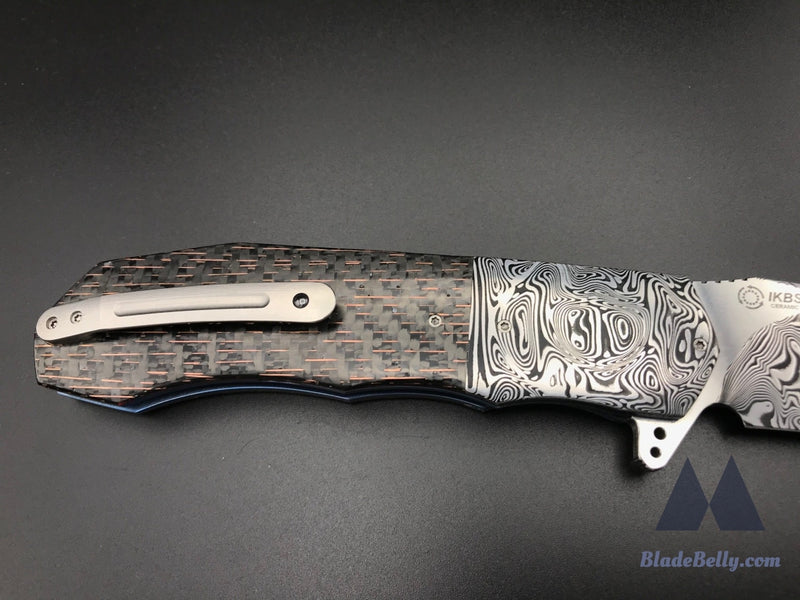 Andre Thorburn Lm44 - Damasteel Blade Bolsters W/ Copper Wire Carbon Fiber Handle