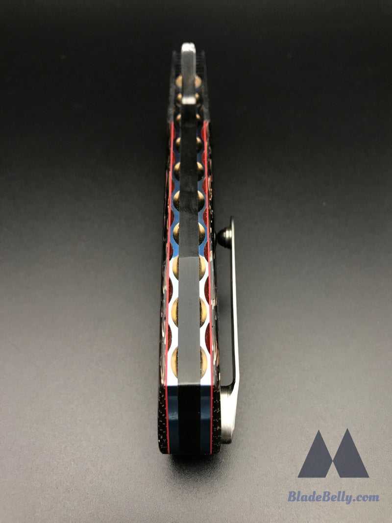 Andre Thorburn Lm44 - Damasteel Blade Bolsters W/ Copper Wire Carbon Fiber Handle