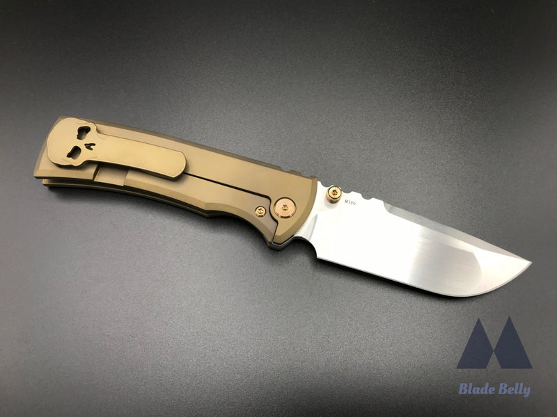 Chaves 229 By Fanatic Edge - Hand Rub Drop Point Polished Gold Scales W/ Bronze Hardware