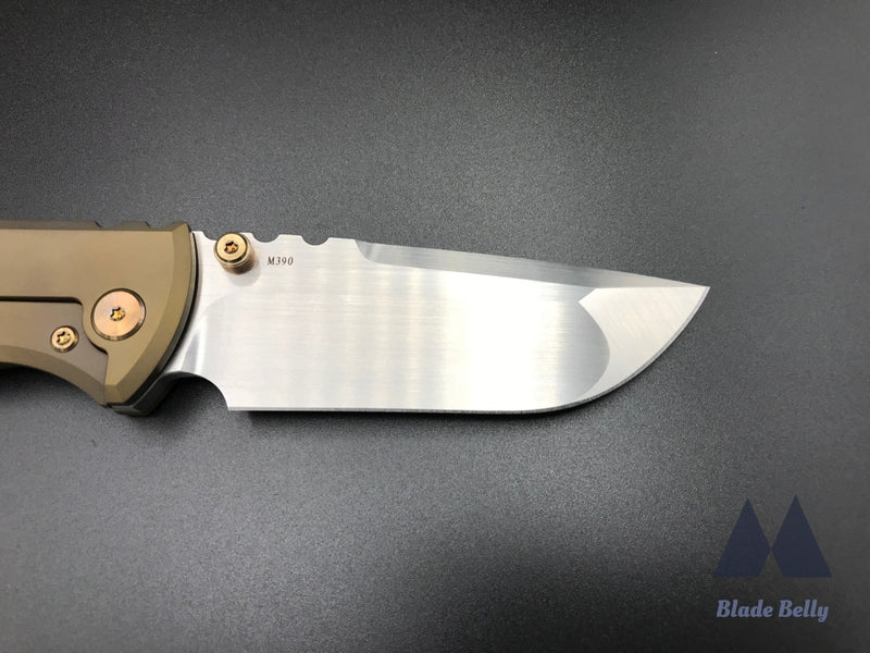 Chaves 229 By Fanatic Edge - Hand Rub Drop Point Polished Gold Scales W/ Bronze Hardware