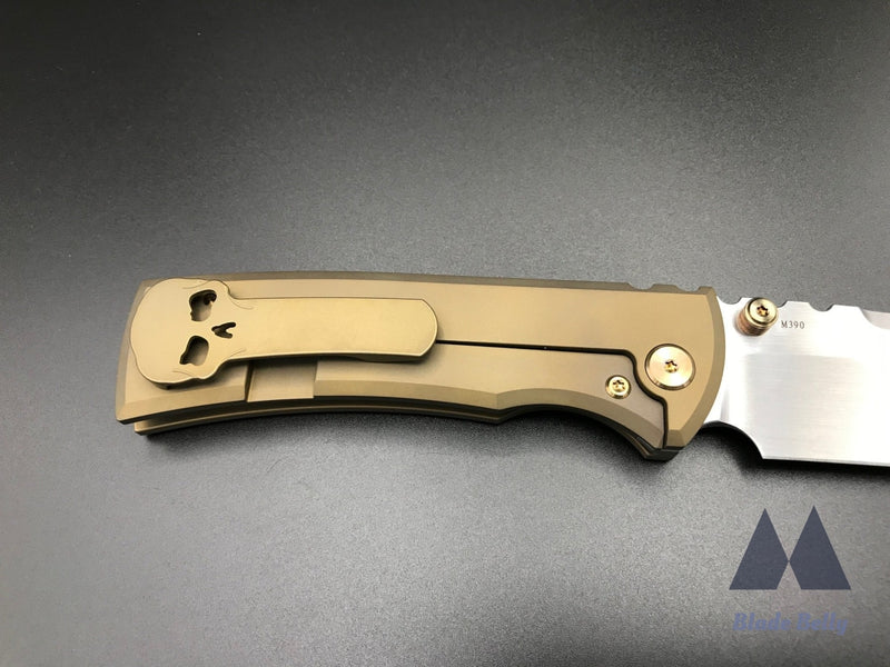 Chaves 229 By Fanatic Edge - Hand Rub Drop Point Polished Gold Scales W/ Bronze Hardware