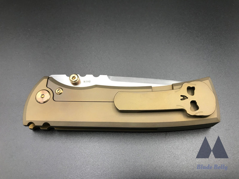 Chaves 229 By Fanatic Edge - Hand Rub Drop Point Polished Gold Scales W/ Bronze Hardware