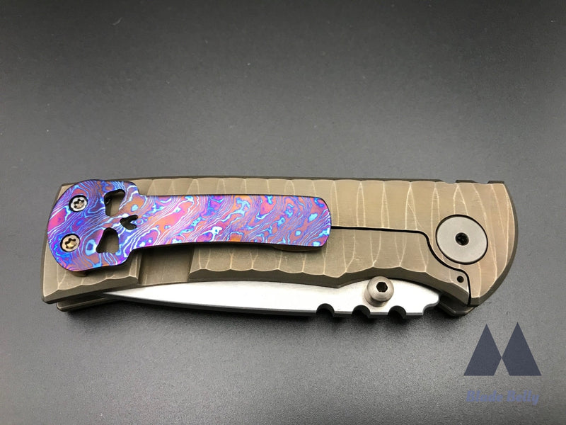 Chaves American Made Knives Redencion 228 V1 Customized - Satin Flats Bronze Textured Handles W/