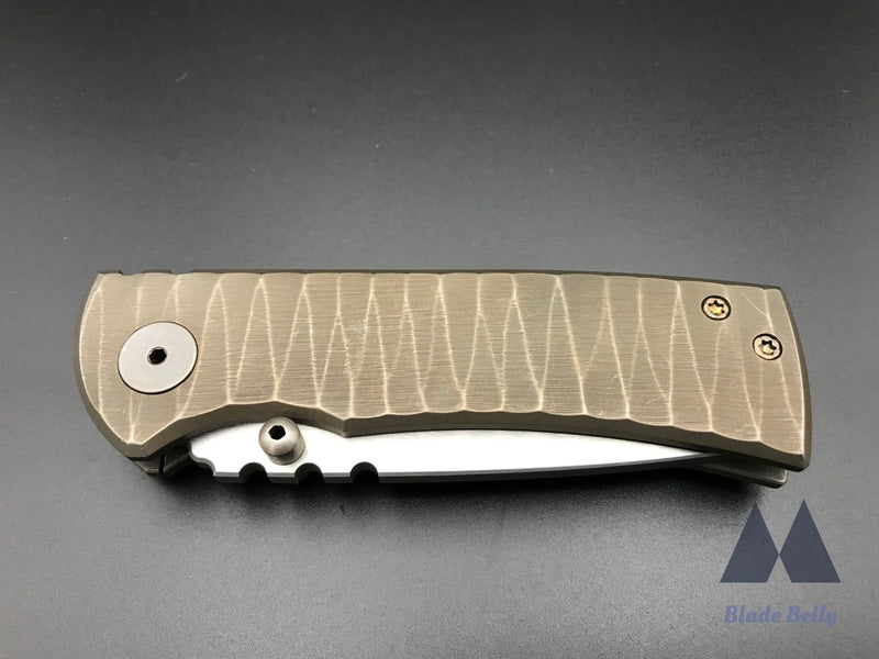 Chaves American Made Knives Redencion 228 V1 Customized - Satin Flats Bronze Textured Handles W/