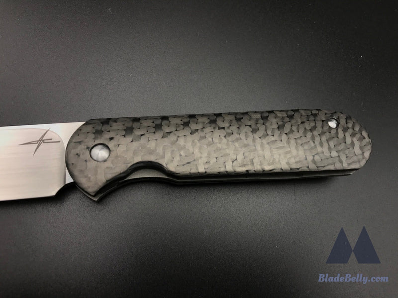 Gareth Bull Shamwari 3.3 - Hand Rub Satin Drop Point Black Weave Carbon Fiber