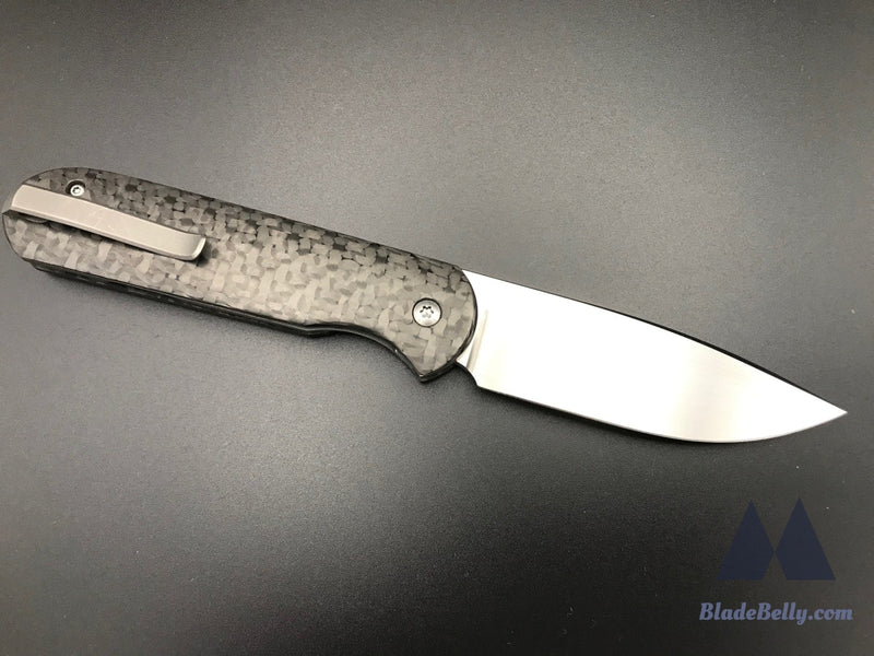 Gareth Bull Shamwari 3.3 - Hand Rub Satin Drop Point Black Weave Carbon Fiber