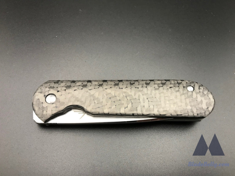 Gareth Bull Shamwari 3.3 - Hand Rub Satin Drop Point Black Weave Carbon Fiber