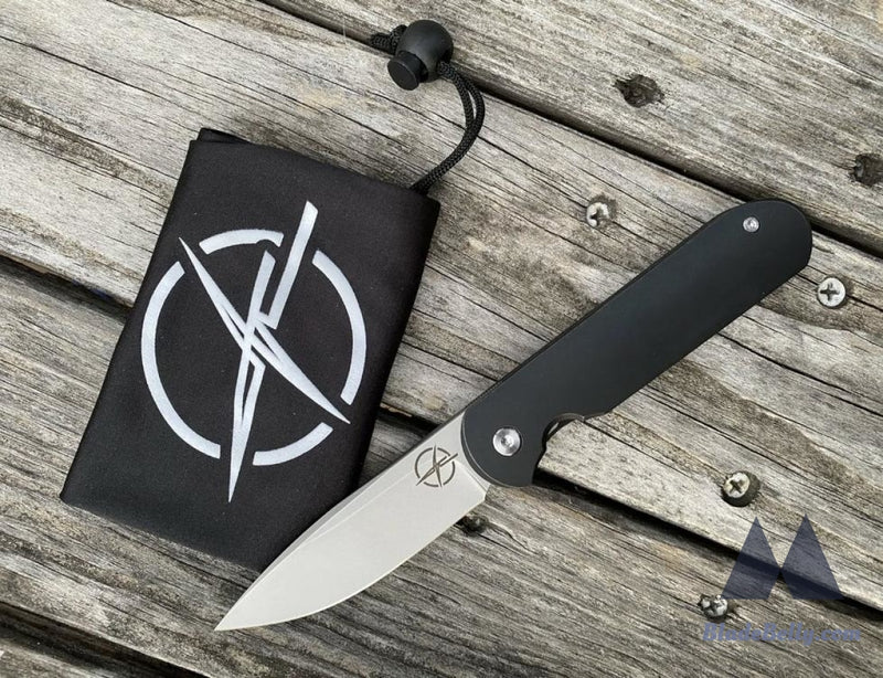 Gareth Bull Shamwari 3 - Stonewashed Drop Point Blackened Ti Handle