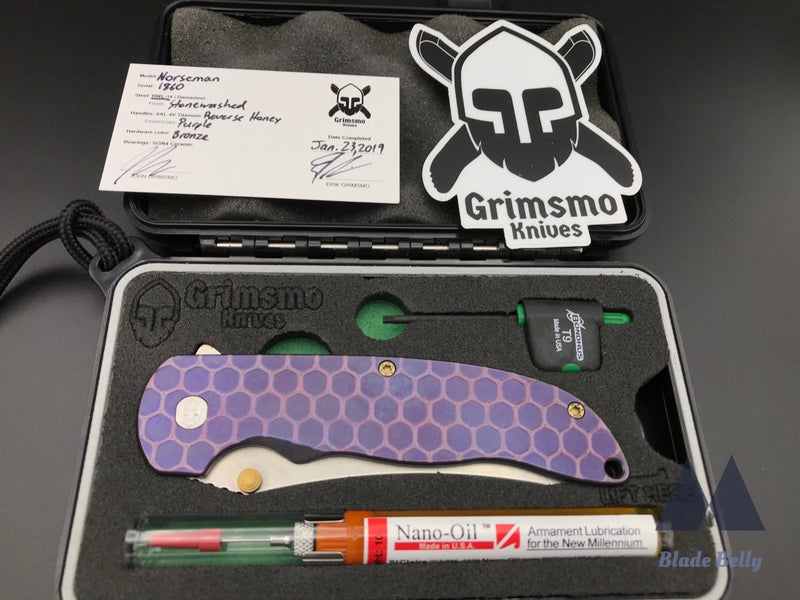 Grimsmo Norseman #1860 - Reverse Honeycomb Purple W/ Bronze Hardware