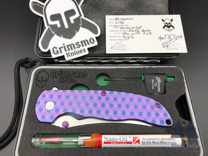 Grimsmo Norseman #2190 - Stonewashed Rwl34 And Blue W/ Pink Double Honeycomb