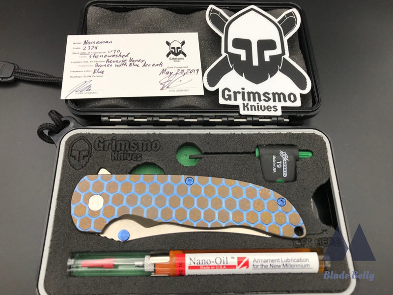 Grimsmo Norseman #2374 - Reverse Honeycomb Bronze W/ Blue Accents