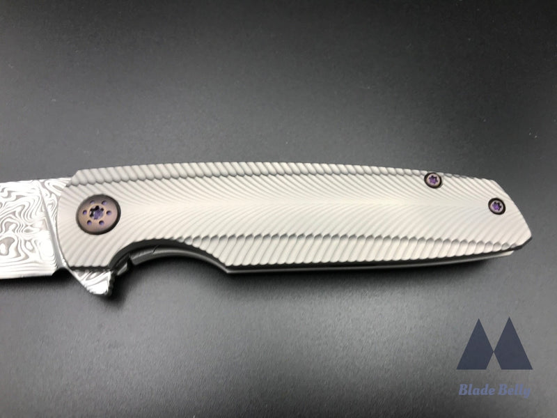 Holt Specter #337 - Gysinge Damasteel Blade And Feather Ti Handles W/ Timascus Clip