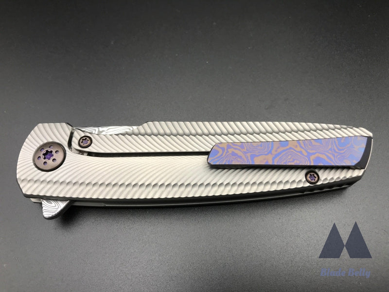 Holt Specter #337 - Gysinge Damasteel Blade And Feather Ti Handles W/ Timascus Clip