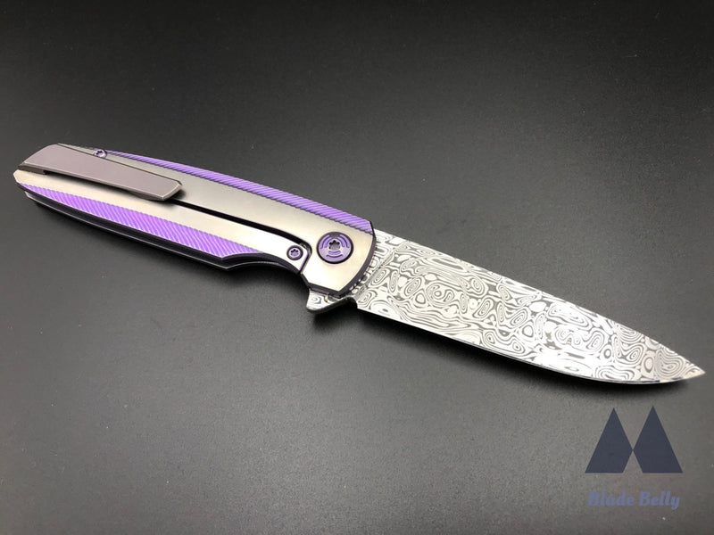 Holt Specter #337 V2 - Gysinge Damasteel Blade And Feather Ti Handles W/ Timascus Clip