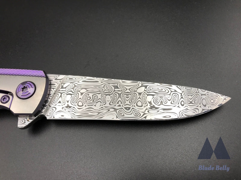 Holt Specter #337 V2 - Gysinge Damasteel Blade And Feather Ti Handles W/ Timascus Clip