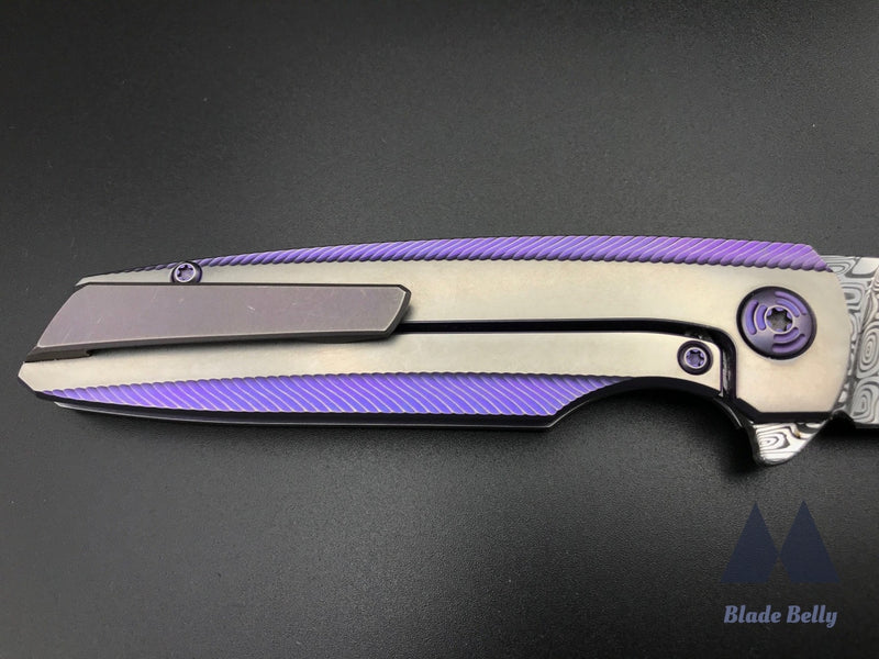 Holt Specter #337 V2 - Gysinge Damasteel Blade And Feather Ti Handles W/ Timascus Clip