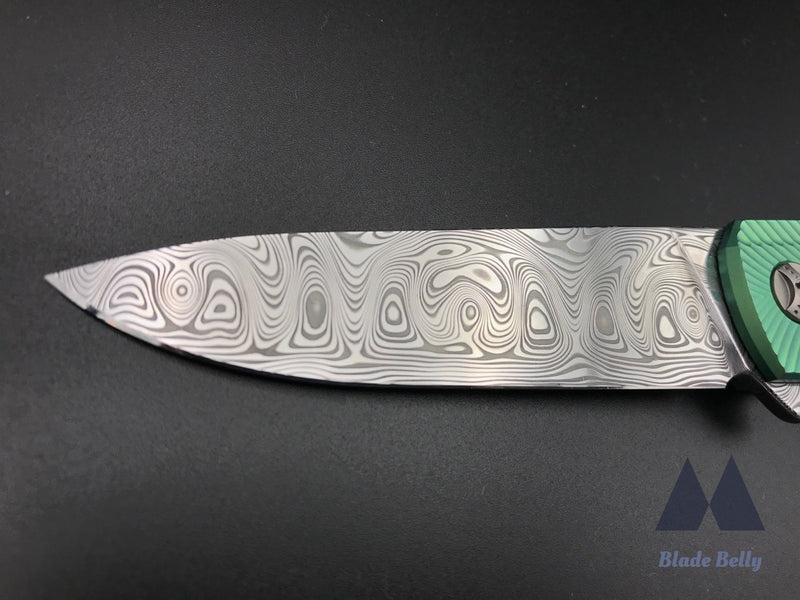 Holt Specter - Mirror Damasteel Blade And Feather Green (Blade Show 2019)