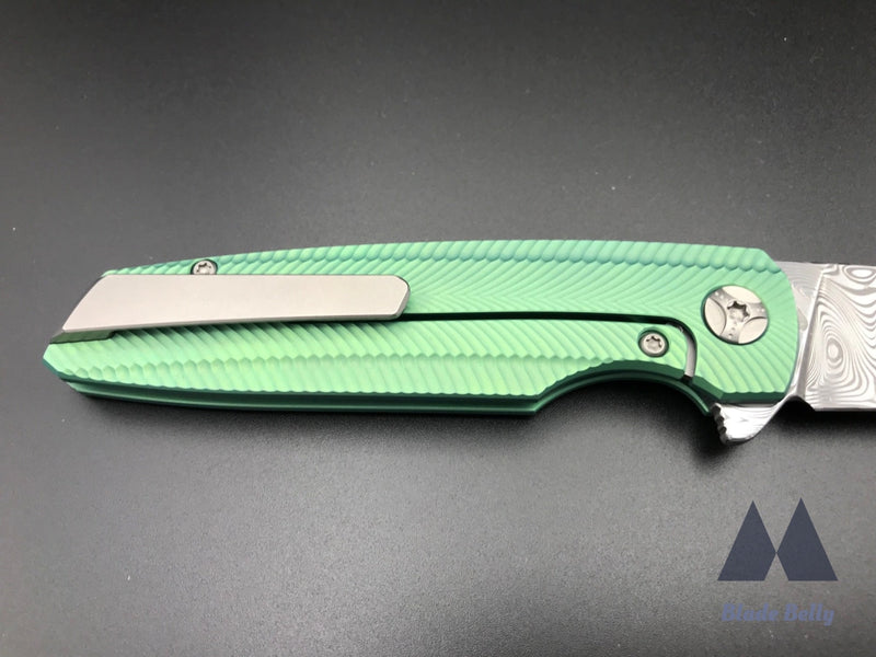 Holt Specter - Mirror Damasteel Blade And Feather Green (Blade Show 2019)