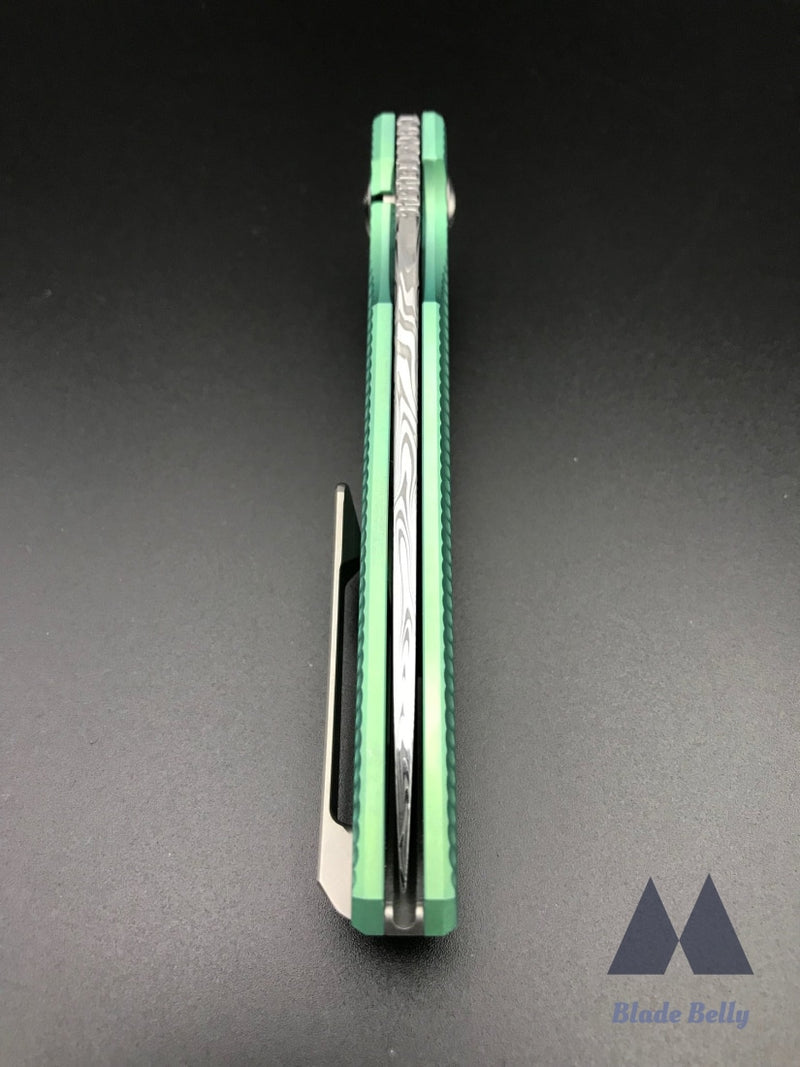 Holt Specter - Mirror Damasteel Blade And Feather Green (Blade Show 2019)