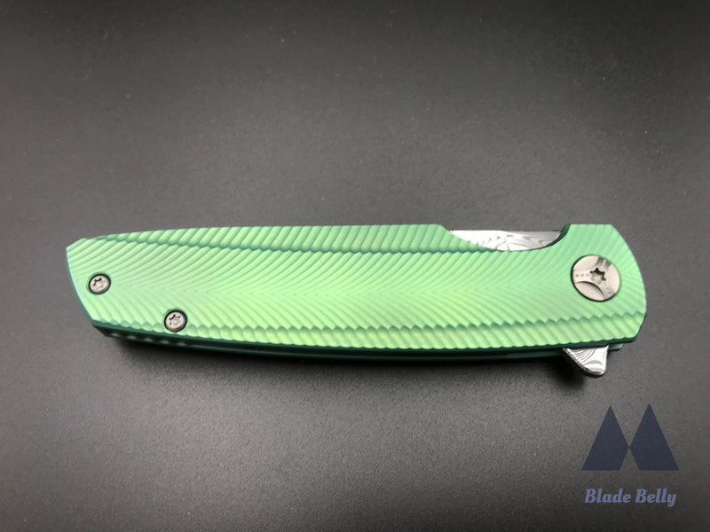 Holt Specter - Mirror Damasteel Blade And Feather Green (Blade Show 2019)