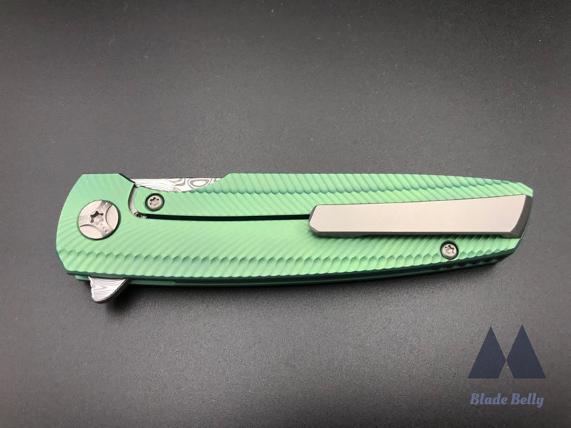 Holt Specter - Mirror Damasteel Blade And Feather Green (Blade Show 2019)