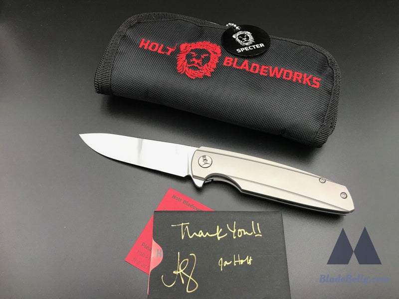 Holt Specter V3 - Cpm20Cv Near Mirror Blade W/ Nude Pinstripe Handle And Stonewashed Hardware