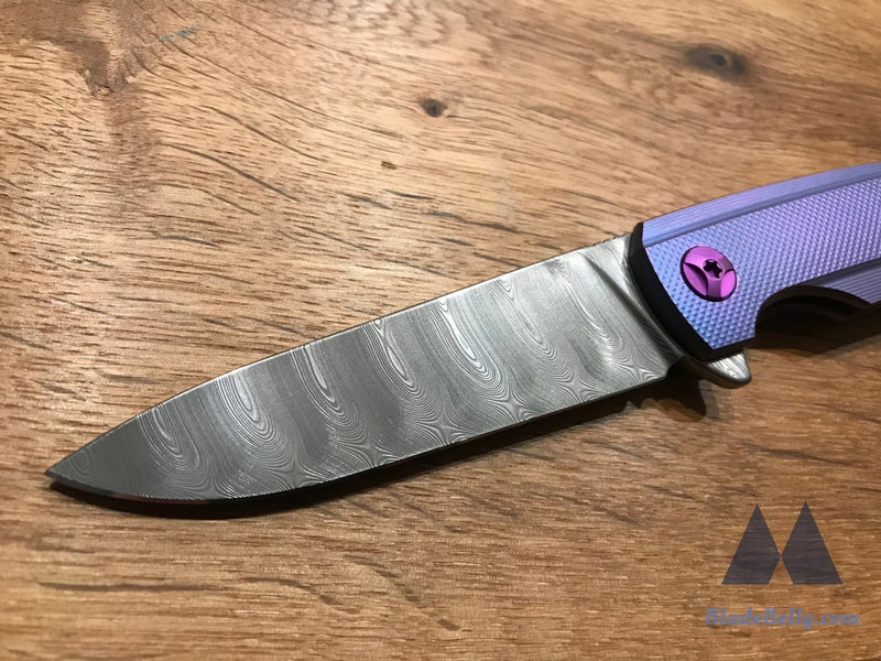 Holt Specter V3 - Dense Twist Damasteel Blurple Checkered Handle