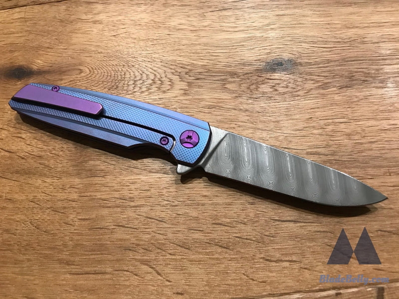 Holt Specter V3 - Dense Twist Damasteel Blurple Checkered Handle