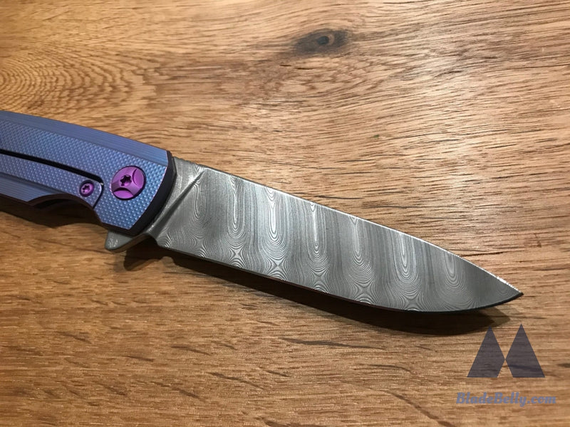 Holt Specter V3 - Dense Twist Damasteel Blurple Checkered Handle