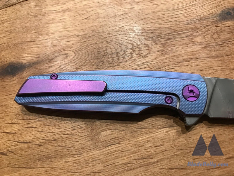 Holt Specter V3 - Dense Twist Damasteel Blurple Checkered Handle