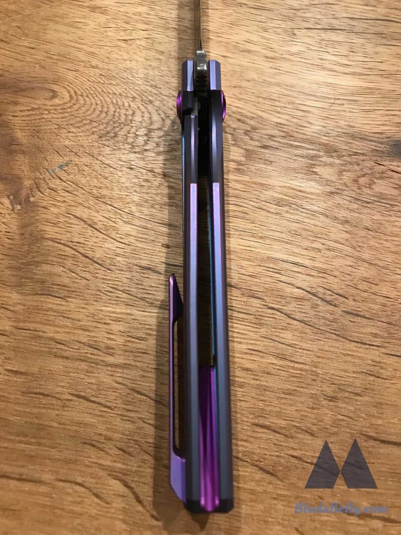 Holt Specter V3 - Dense Twist Damasteel Blurple Checkered Handle