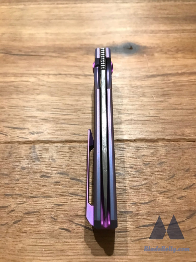 Holt Specter V3 - Dense Twist Damasteel Blurple Checkered Handle