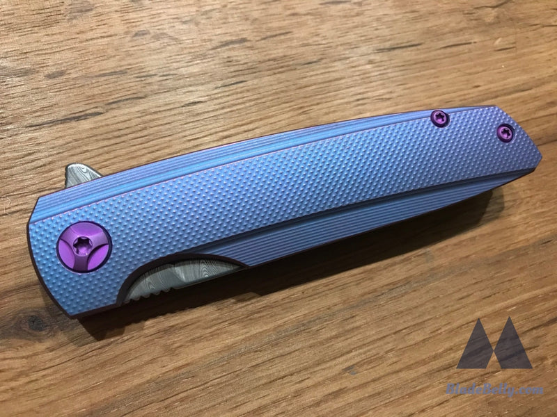 Holt Specter V3 - Dense Twist Damasteel Blurple Checkered Handle