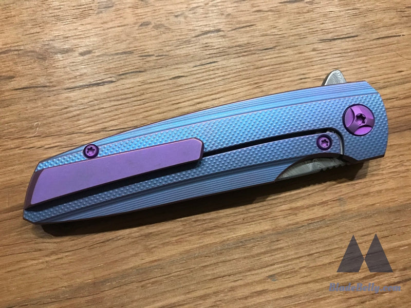 Holt Specter V3 - Dense Twist Damasteel Blurple Checkered Handle