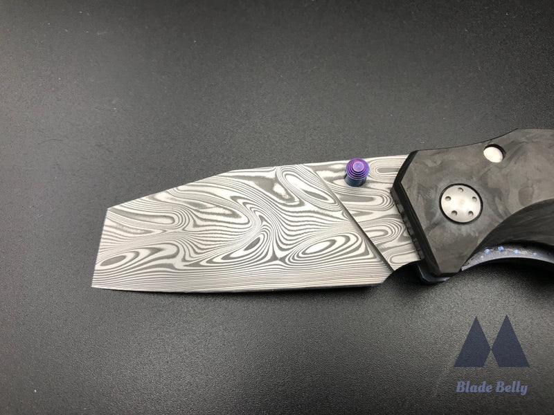 Jason Guthrie Rover - Damasteel Sheepsfoot And Marbled Carbon Fiber