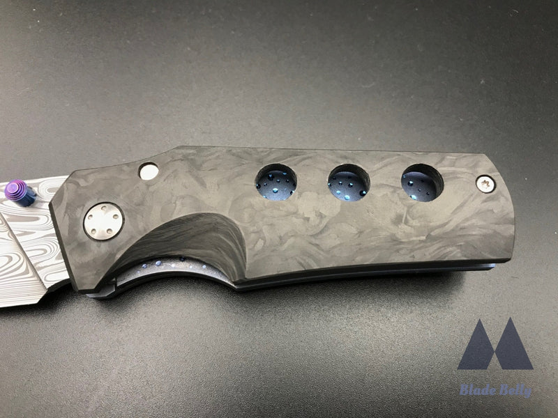 Jason Guthrie Rover - Damasteel Sheepsfoot And Marbled Carbon Fiber