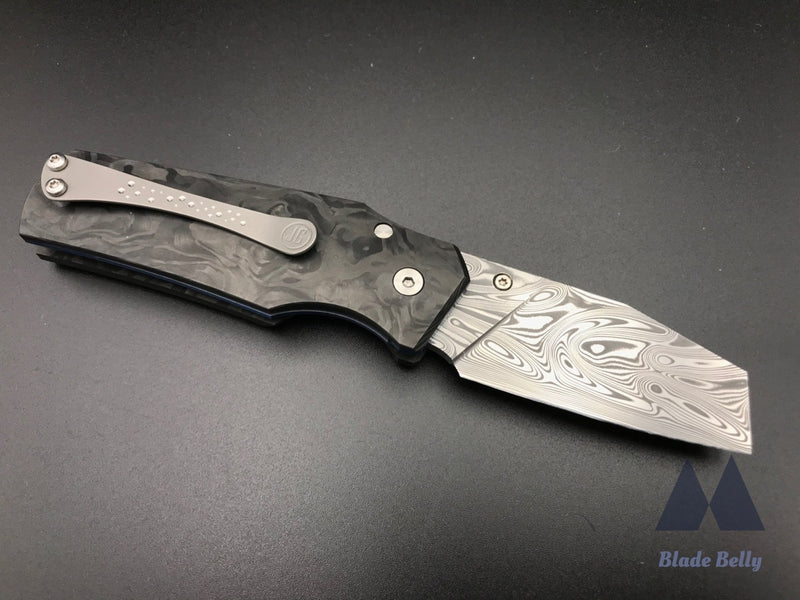 Jason Guthrie Rover - Damasteel Sheepsfoot And Marbled Carbon Fiber