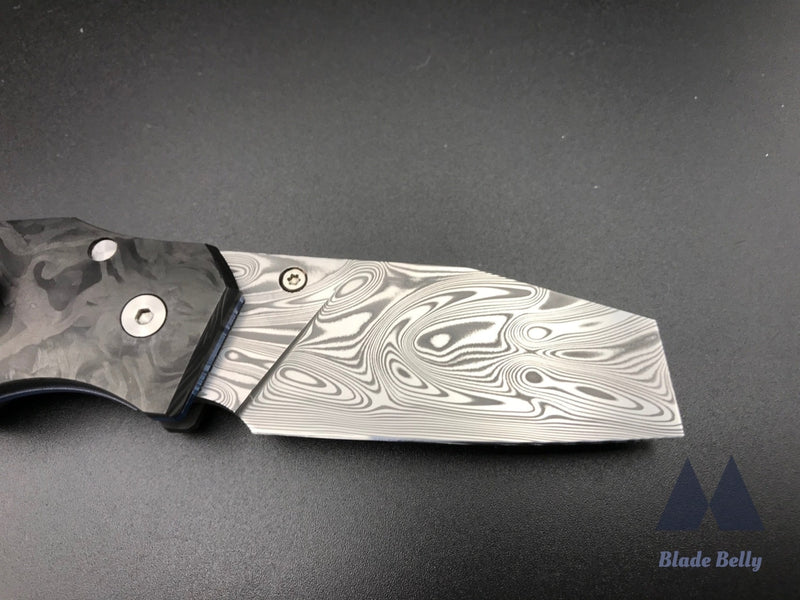 Jason Guthrie Rover - Damasteel Sheepsfoot And Marbled Carbon Fiber