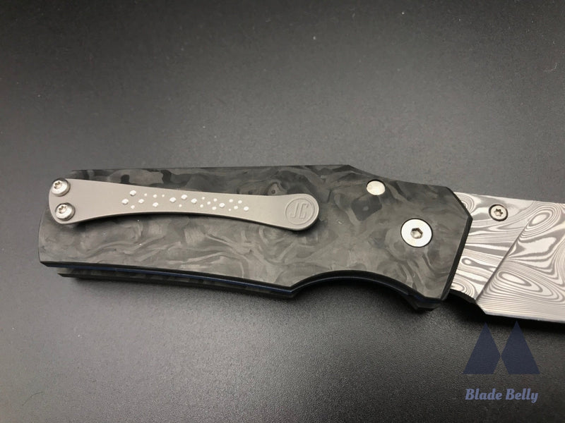 Jason Guthrie Rover - Damasteel Sheepsfoot And Marbled Carbon Fiber