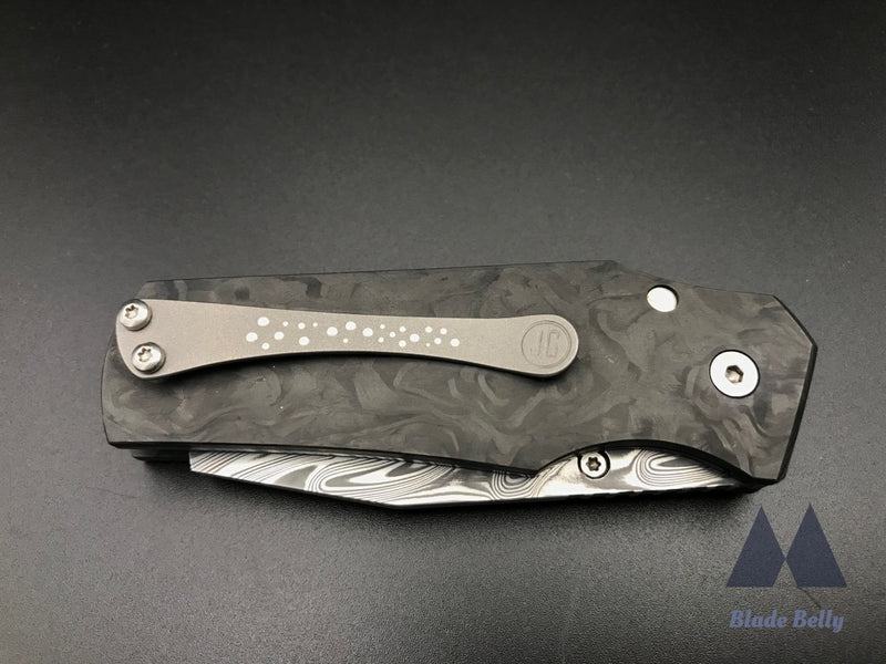 Jason Guthrie Rover - Damasteel Sheepsfoot And Marbled Carbon Fiber